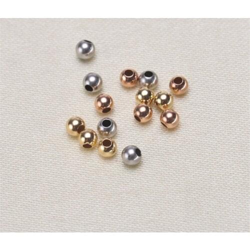 Genuine 18K Yellow Gold Smooth Spacers Crimp & End Beads AU750 DIY Homemade Necklace Pendant Bracelet Material Accessories