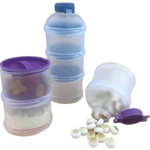 Portable Milk Powder Formula Dispenser Food Container Storage Feeding Boxes for Baby Kids Toddler 3 Grid Baby Food Storage Box