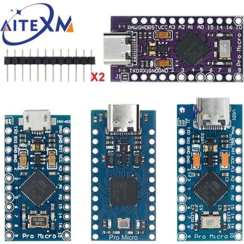 Pro Micro ATMEGA32U4 5V/16MHZ module With the bootloader for arduino MINI USB/Micro USB with 2 row pin header for arduino
