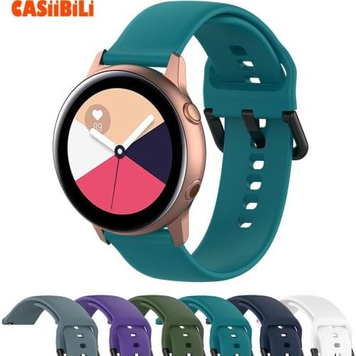 20mm Width Bands For Samsung Galaxy Watch Active Active2 40mm 44mm Gear S2 Sprot Silicone Official Straps Quick Fit Spring Bar
