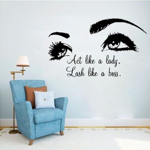 YOYOYU Eyes lash Vinyl Wall Quotes Sticker Beauty Salon Removeable Decal Bedroom Living room Home Decoration Art Poster ZX427