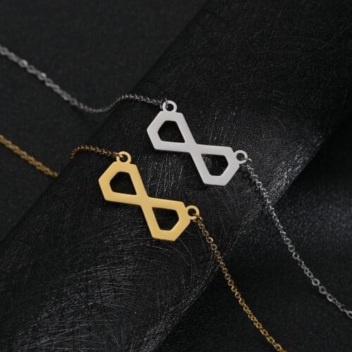 YWSHK 316L Stainless Steel Square Infinity Pendant Necklace Shape for Women Girls Birthday Party Bijoux Jewelry Gift Wholesale