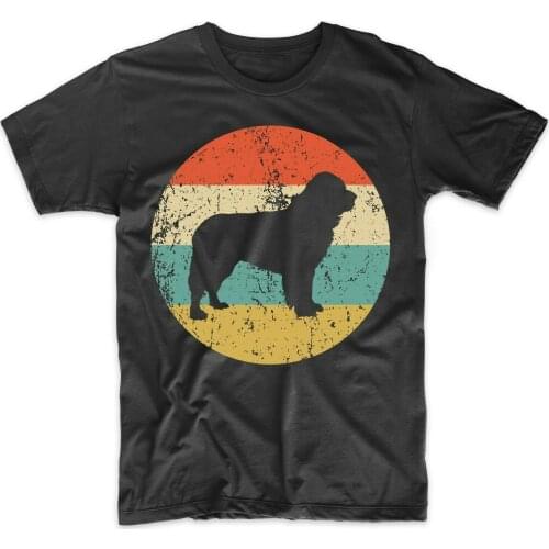 Retro Newfoundland Newfie Dog Icon Funny Dog Lovers Gift T-Shirt. Summer Cotton O-Neck Short Sleeve Mens T Shirt New Size S-3XL
