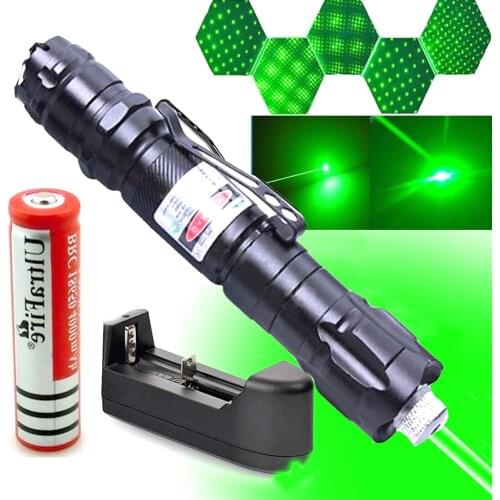 High Power green Laser Pointer 5MW Red Dot Lazer Light Pen Powerful Laser Hunting 2 in 1Detachable Charger and 18650 battery