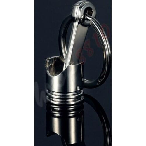 1pcs Silver Style Creative High quality Metal Piston Keyring Keychain Keyfob Fob Key Chain