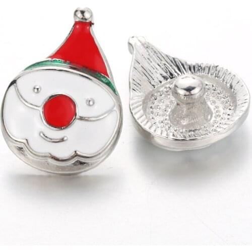Christmas snowman 10pcs/lot 18mm snap button jewelry Metal Rhinestone button snaps fit snap button bracelet Jewelry Wholesale