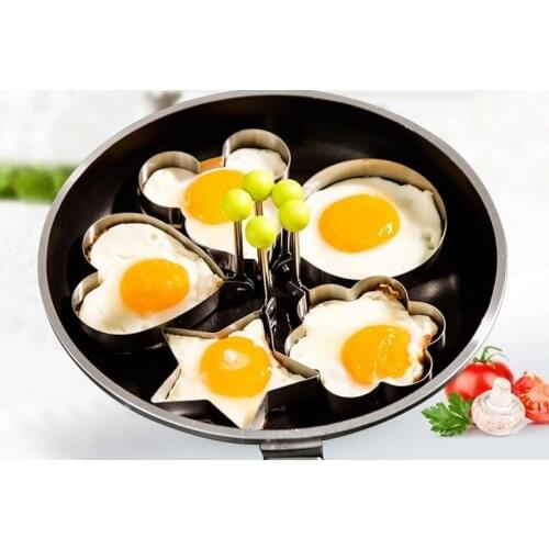 2016 Stainless Steel Flower Star Heart Circle-shaped Fried Egg Device Rings Circle Omelette Pancake t Cake Mold cooking Tool