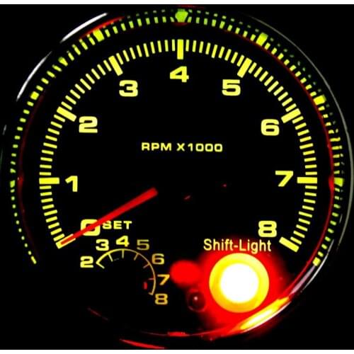 3.75'' 95mm Auto Car Tachometer Gauge Range 0-8000RPM With Shift Light
