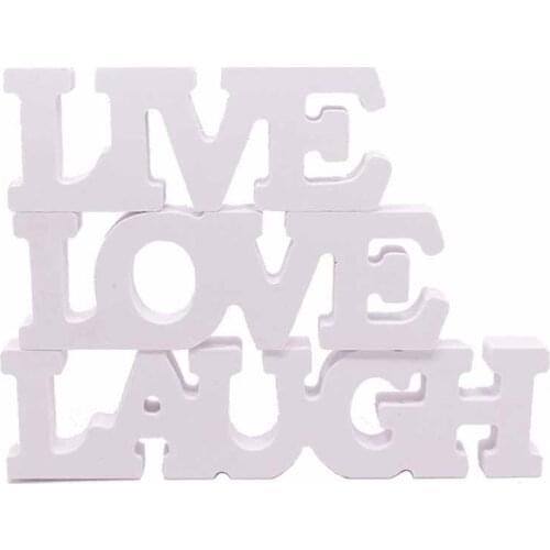 3pcs/set LOVE/LAUGH/LIVE Wooden Letters Wedding Sign For Sweet Heart Table Decor Romantic Marriage Party Decorative Accessories