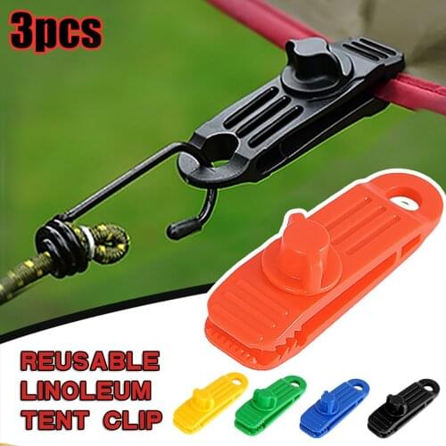 3pcs Tent Awning Canopy Tarp Tarpaulin Locking Clip Clamp Buckle Camping Tool Reusable Outdoor Portable Camping Accessories #P2