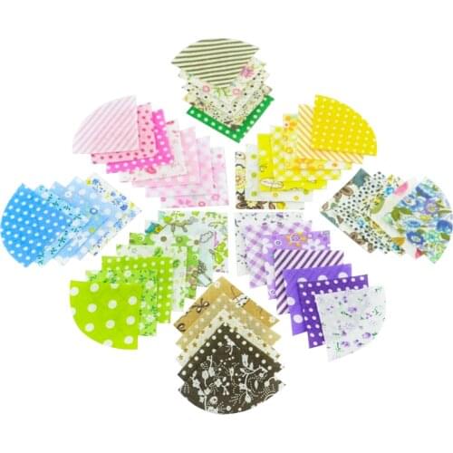 4.5CM fan-shaped Telas Cotton Patchwork Fabric Charm Quilting Tilda Quilting Fabrics Random delivery 100 pcs/lot 50 Designs