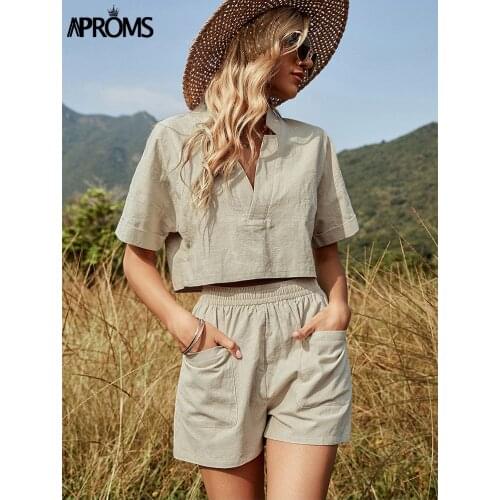 Женские туристические шорты APROMS China At AliExpress