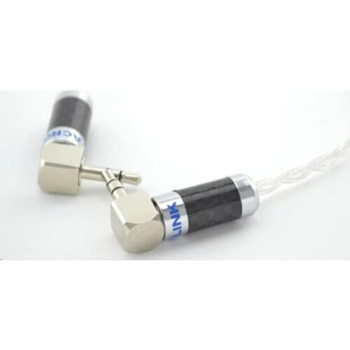 Signal Audio Cable Carbon Fiber 3.5mm (1/8") Right angle Stereo cable 15cm AUX Auxiliary Cable Cord