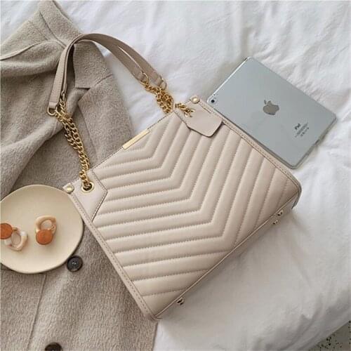 Big Chain Tote Women Shoulder Bag Fashion Large Capacity Messenger Bags for Women 2021 Solid Color Crossbody Bag Womens Bags