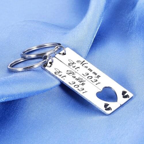 First Daddy and First Mommy Keychain for Men Women First Mothers Father Day Gifts Keychain for Mother Father From Best Friend