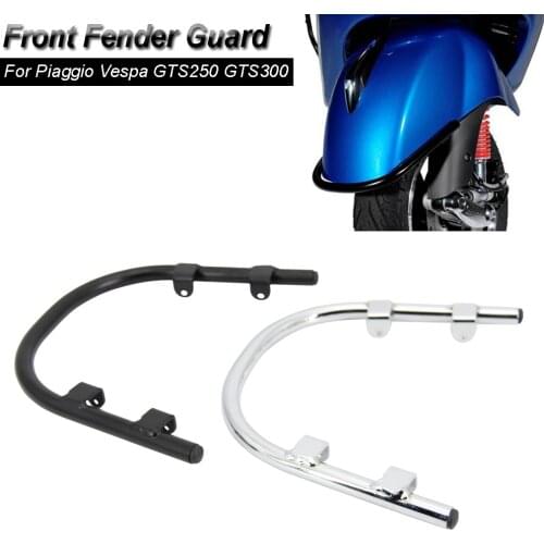 Black/Chrome Motorcycle Front Fender Mudguard Bumper Guard Frame Protector For Piaggio Vespa GTS250 GTS300