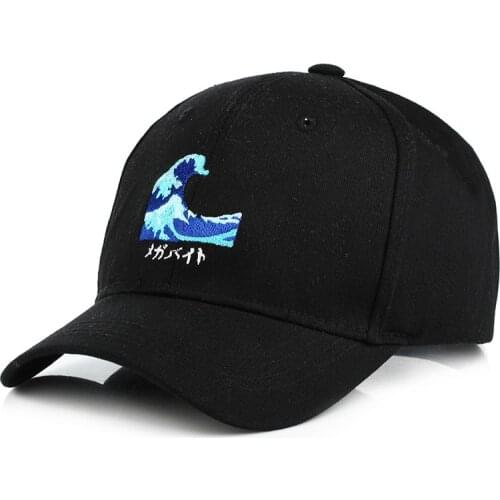 Geometric Wave Embroidery Cotton Casquette Baseball Cap Adjustable Snapback Hats for Men and Women 165