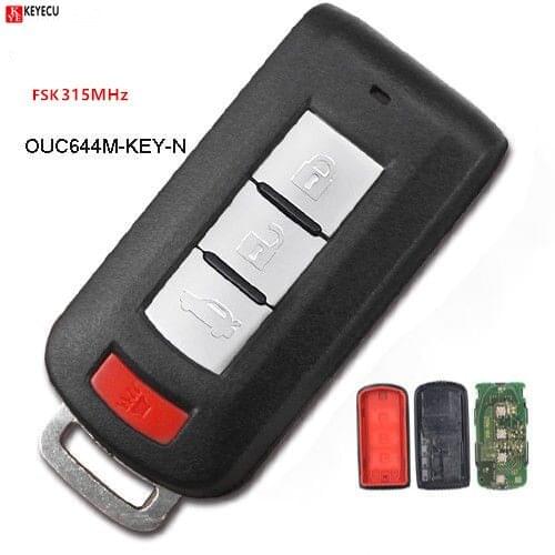 Keyecu New Smart keyless entry Remote Key for Mitsubishi Lancer Outlander 2010 2011 2012 315MHz with PCF7952A chip OUC644M-KEY-N