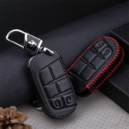 Leather Car Key Cover Case For Fiat 500 Panda Ducato Punto Egea Tipo 2 Freemont Capa Grande Punto Stilo Accessories