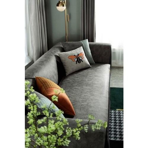 Nordic Leather sofa cushion cover Technical velvet fabric Anti-slip sofa cover Four seasons custom made corner sofa slipcover