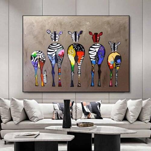Colorful Zebra Graffiti Art Posters and Prints Animals Canvas Painting on The Wall Art Abstract Picture for Living Room Decor
