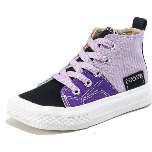 Spring & autumn Fashion Kids Sneakers Girls Sneakers Boys Shoes Kids High top canvas shoes Size 25-38 Children Shoes ZH254
