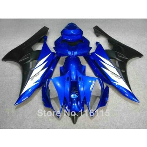HOT fairings set for yamaha r6 injection molding 2006 2007 black blue white YZF-R6 06 07 fairing kit QU121
