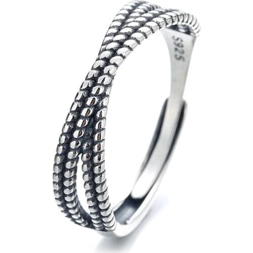 LRELTYUWE Women's Silver Rings