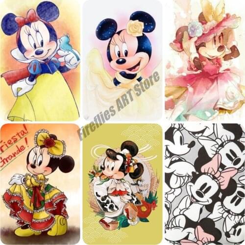 Disney Cartoon Minnie Mouse Princess DIY 5D Diamond Painting Cross Stitch Kits Embroidery Full Diamond Mosaic Home Decor Gift