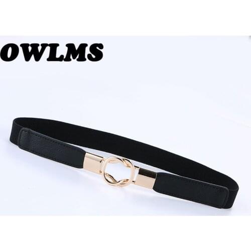 Newest elastic Cummerbunds thin leather girls Fashion gifts for women dress decorate cummerbund black color womens belts party