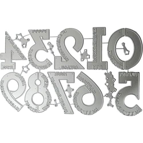 2021 New Happy Birthday Numbers Metal Cutting Dies Stencil Scrapbooking DIY Album Stamp