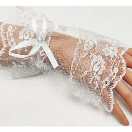 New Womens Erotic Accessories Halloween Black Gloves Short Lace Bowknot Lolita Anime Cosplay Costume Kawaii Mesh Hand Sleeves