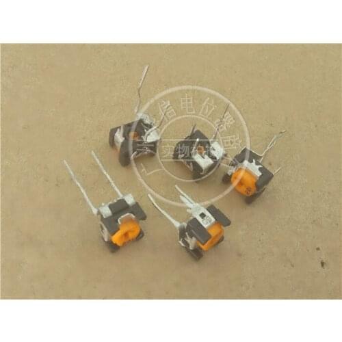 Original new 100% vertical adjustable potentiometer 500R 1K 2K 5K 6.8K 20K 22K 47K 200K yellow head (SWITCH)