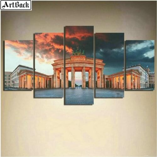 Full square diy 5d diamond painting architectural scenery diamond mosaic crafts diamond embroidery stickers
