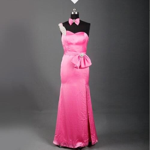 RSE625 Modest Simple Coral Long Homecoming Dresses 2015 Pretty Graduation Dresses