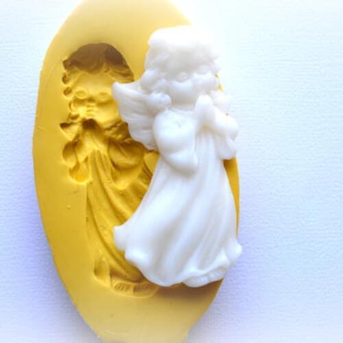 Silicone child angel in gown cake decoration chocolate fandont mold
