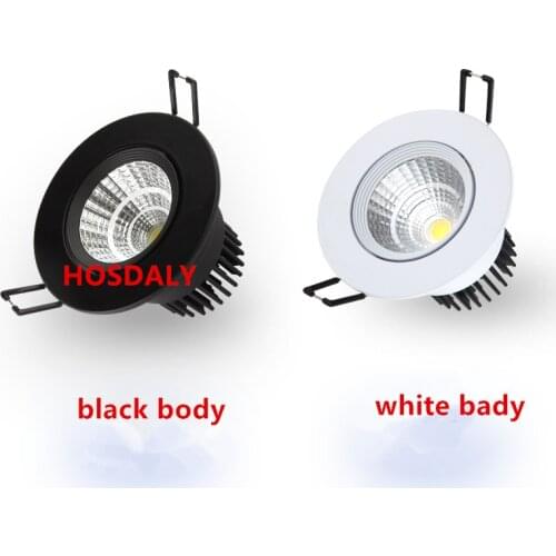 White black COB LED projector ceiling lamp AC85-265V 5W 7W 9W 10W 12W round led panel light aluminum recessed Dimmable 110v 220V