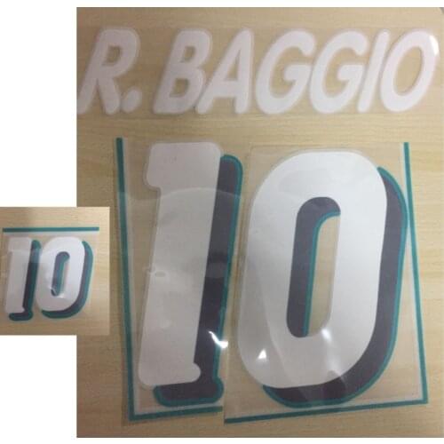 1994 Italy #10 Robert Baggio Nameset #6 Baresi Homekit Away Nameset Printing Soccer Patch Heat Transfer Badge