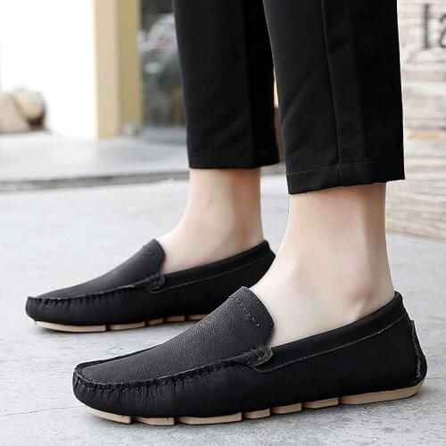 Fashion Mens Shoes Casual Luxury Brand Summer Men Loafers Genuine Leather Moccasins Comfy Breathable Slip On Boat Shoes Big Szie