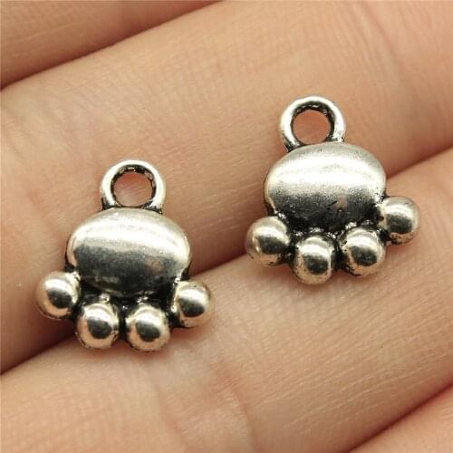WYSIWYG 20pcs 14x12mm 3 Colors Antique Gold Antique Silver Color Antique Bronze Cat Paw Charm Cat Paw Pendant Dog Paw Pendant