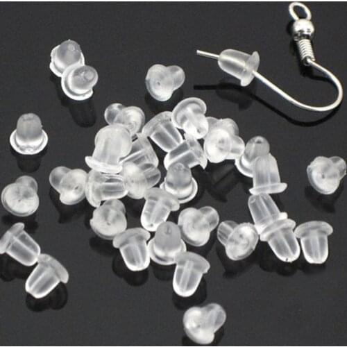 50PCS/Bag Silicone Rubber Earring Clasp Styles Ear Nut Earrings Jewelry Accessories Plugging Earring Back Earstud Findings