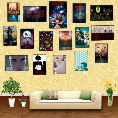 Stranger Things Movie Tin Sign Vintage Poster Living Room For Wall Bar Shop Cafe Home Art Decor 30X20CM DU-1354