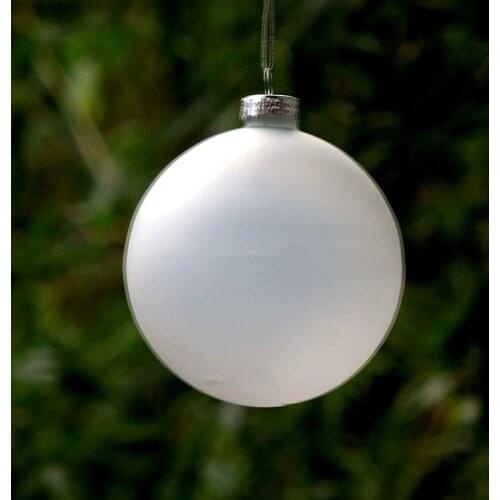 16pcs/pack Diameter=8cm Frosty White Series Glass Christmas Ball Transparent Glass Globe School Window Wedding Decoration