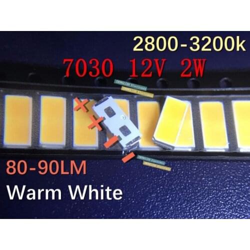 200pcs/lot The 7030 patch LED lamp.12v (4 chips in series) high voltage 2W. 4 chip for warm white lighting LED Backlight