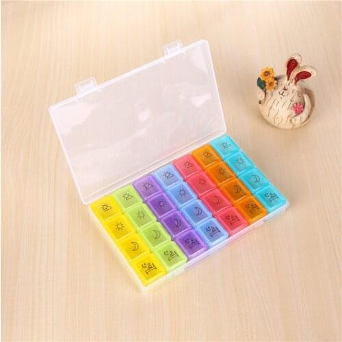 28 Cells Portable Travel Pill Box Whole Month Medicine Organizer Week 7 Days Pill Case Medicine Storage Organizer Container Case