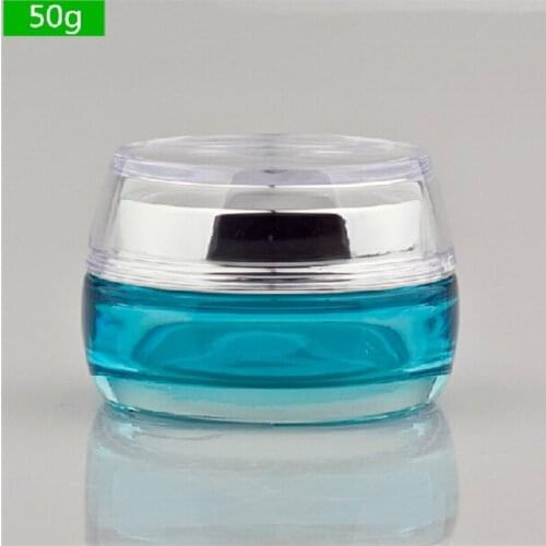 50G gradiet blue/blue/frosted glass jar for serum/gel/cream/essence/moisturizer/skin care pot /cosmetic packing glass bottle