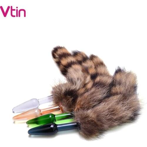 Anal Plug Fox Tail For Adult Games Anal Pleasure Bead Butt Plug Stimulator Sex Products Toys For Women Couples