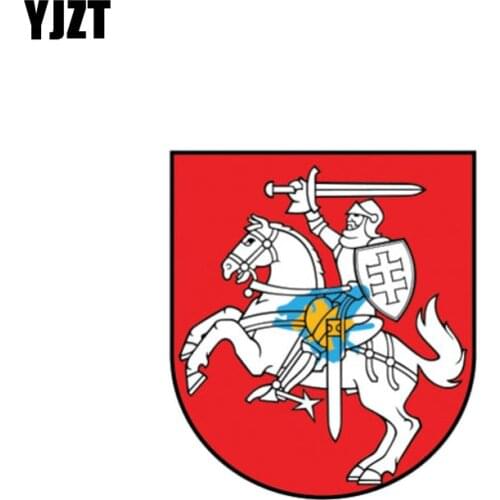 YJZT 11.5CM*10CM Car Accessories Lithuania Flag Coat Of Arms Car Sticker Reflective Decal 6-1086