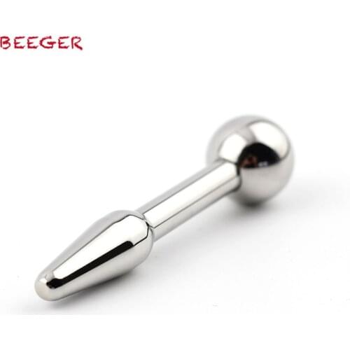 BEEGER dia 10mm,length 63mm urethral plug penis plug with ball 087