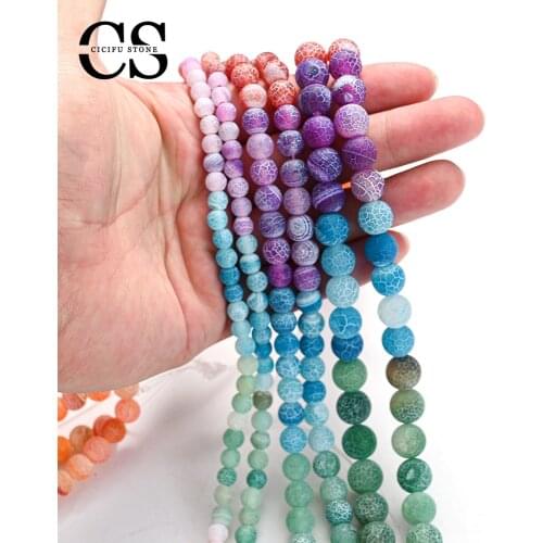 Natural Stone Beads Matte Chakra Agates Beads Round Loose Beads for Jewelry Making DIY Bracelet Accessories 4/6/8/10/12 mm